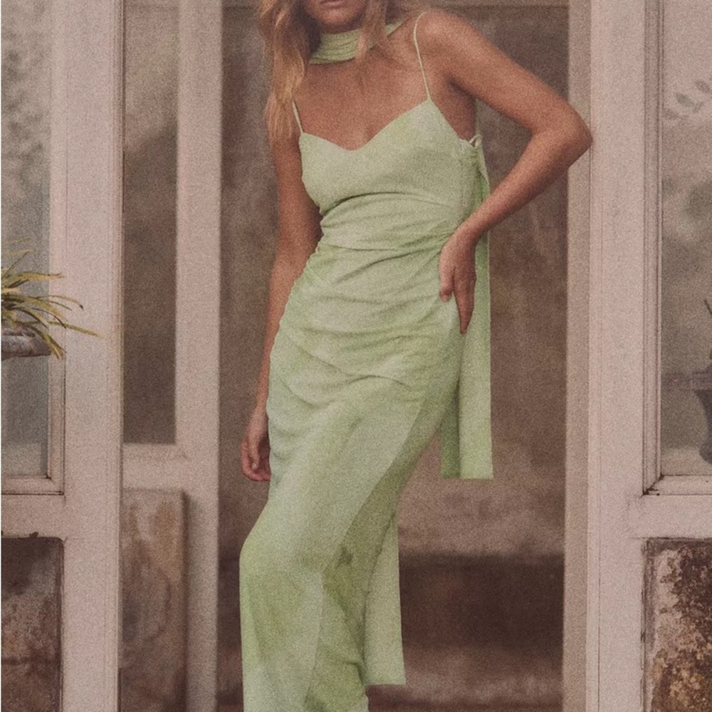 ZARA TULLE MIDI DRESS WITH SCARF